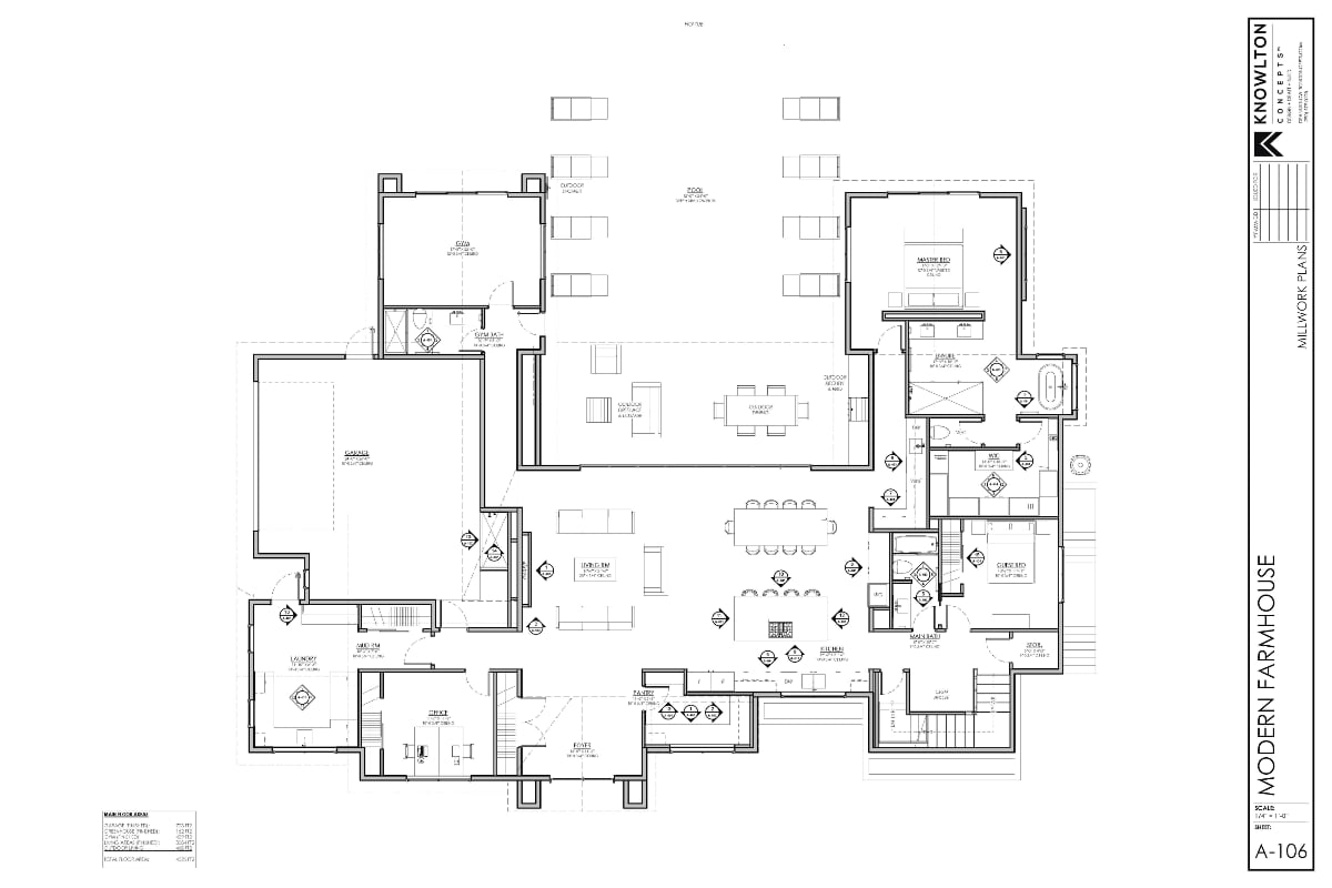 Modern Farmhouse Main Floor Millwork Plan