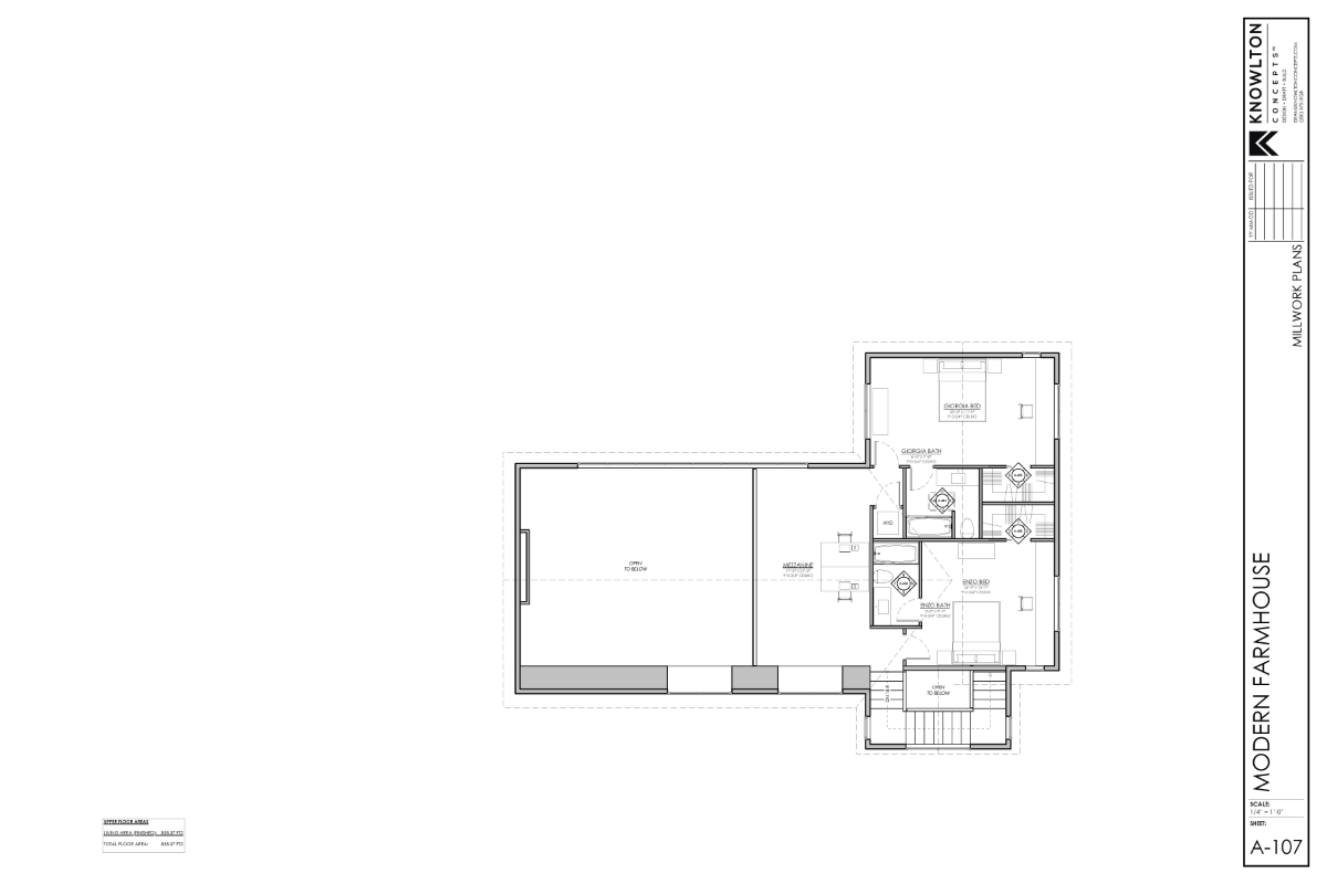 Modern Farmhouse Upper Floor Millwork Plan